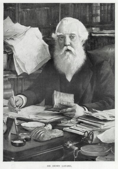 Sir Henry Layard (litografía) de English School