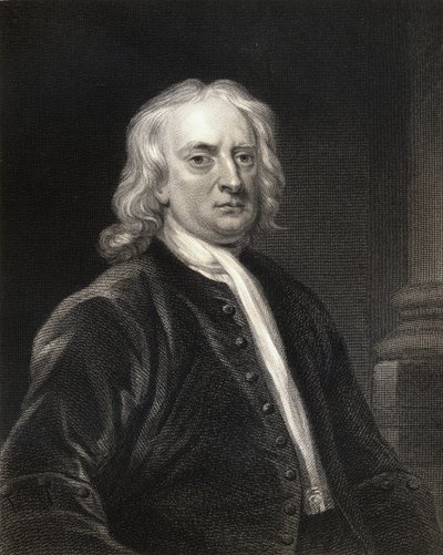 Sir Isaac Newton (1642-1727) de Gallery of Portraits, publicado en 1833 de English School