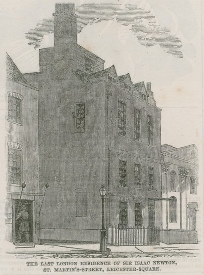 La Casa de Sir Isaac Newton, St Martins Street, Leicester Square, Londres de English School