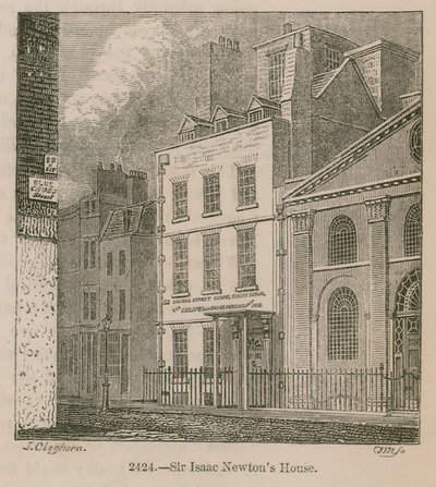 La Casa de Sir Isaac Newton, St Martins Street, Leicester Square, Londres de English School
