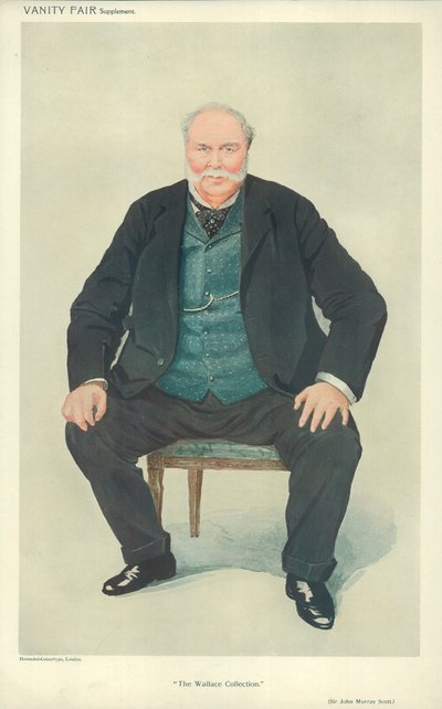 Sir John E A Murray Scott, La Colección Wallace, 14 de abril de 1909, caricatura de Vanity Fair de English School