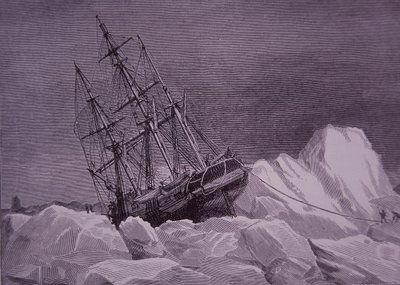 Sir John Franklin, expedición de 1845 para encontrar el Paso del Noroeste, barco Terror atrapado en el hielo, finales del siglo XIX de English School