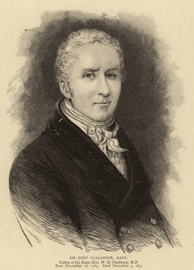 Sir John Gladstone, Bart (grabado) de English School