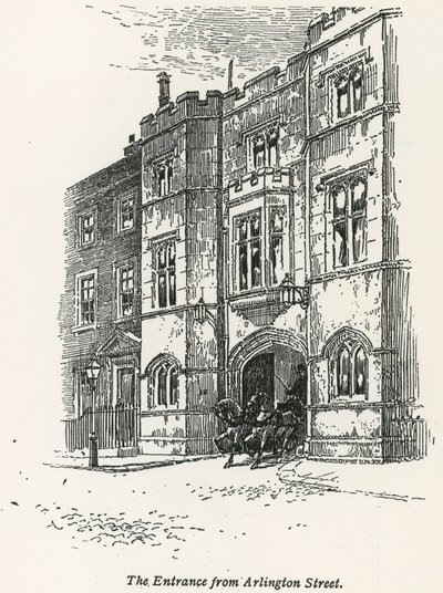Casa de Sir John Pender, la entrada desde Arlington Street, Londres de English School