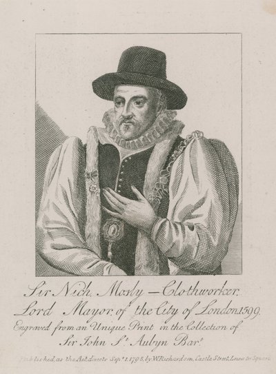 Sir Nicholas Mosley, pañero, Alcalde de Londres, 1599 de English School