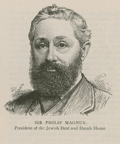 Sir Philip Magnus, Presidente del Hogar Judío para Sordos y Mudos de English School