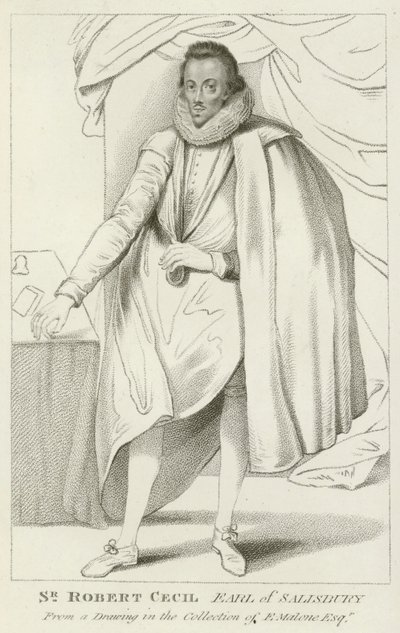 Sir Robert Cecil, Conde de Salisbury (grabado) de English School
