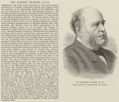 Sir Robert Morier, GCB, Embajador de Su Majestad en Rusia de English School