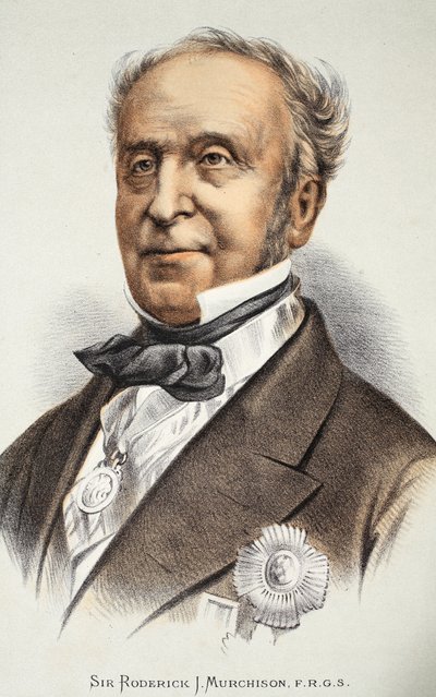 Sir Roderick Murchison, ilustración de The Pictorial Edition of the Life and Discoveries of David Livingstone por J. Ewing Richie, pub. por A. Fullarton & Co., 1876 de English School