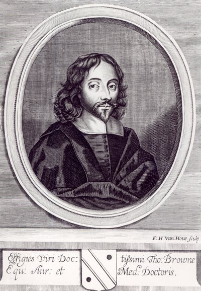 Sir Thomas Browne (1605-82), grabado por Frederick Hendrick van Hove (c.1628-98) de English School