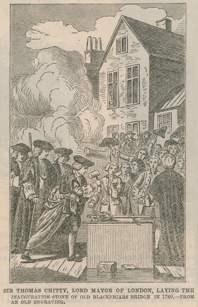 Sir Thomas Chitty colocando la piedra de inauguración de English School