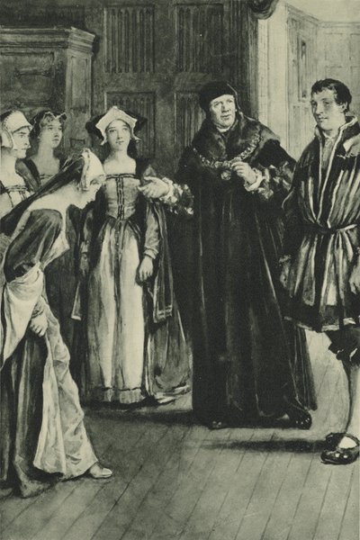 Sir Thomas More trae a Holbein a casa de English School