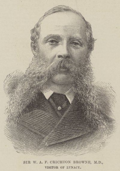 Sir W A F Crichton Browne, MD, visitante de la locura de English School