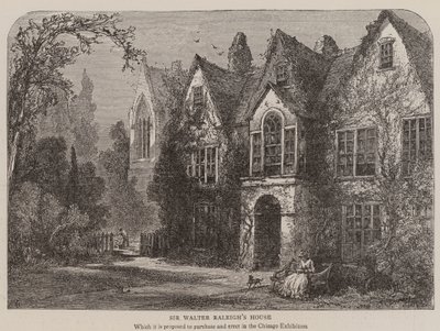 La casa de Sir Walter Raleigh (grabado) de English School