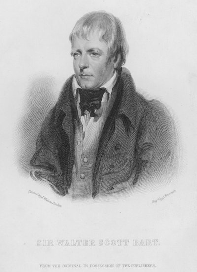Sir Walter Scott, Baronet (grabado) de English School