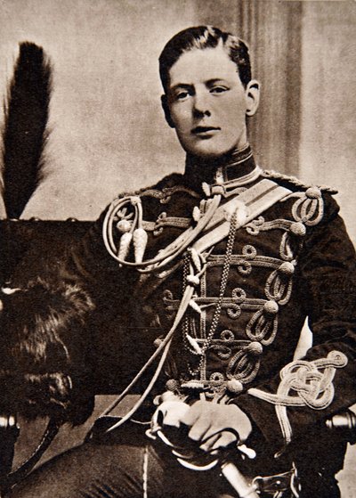 Sir Winston Churchill como teniente en los 4º Húsares en 1895 de English School
