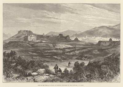 Sitio del Templo de Diana en Éfeso, explorado por el difunto Sr. J T Wood (grabado) de English School