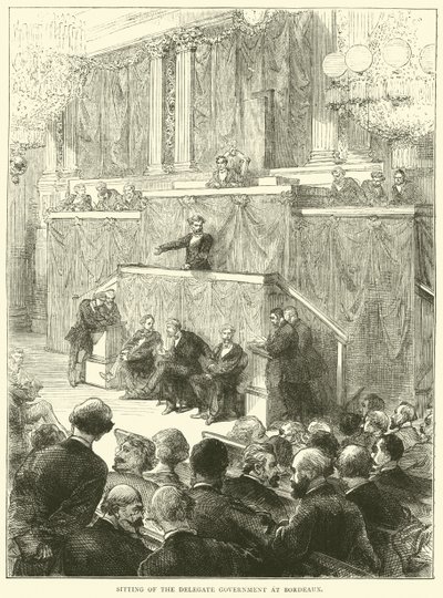 Sesión del Gobierno Delegado en Burdeos, diciembre 1870 de English School