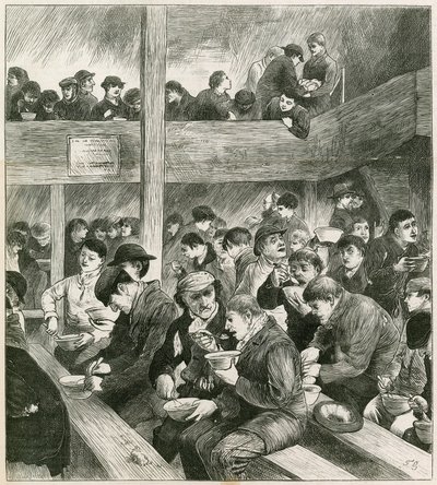 Boceto en la cena de ladrones de Ned Wright de English School