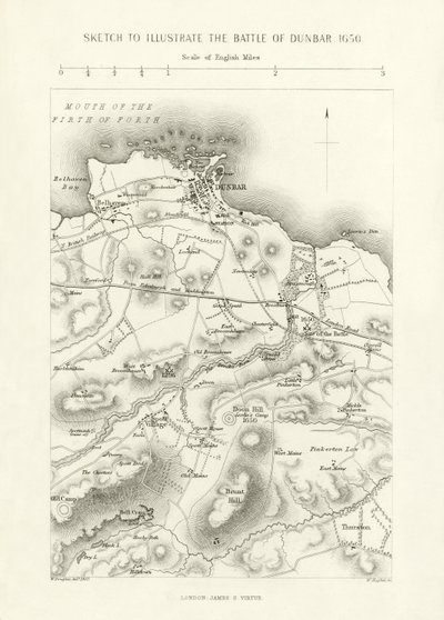 Boceto para ilustrar la Batalla de Dunbar, 1650 de English School