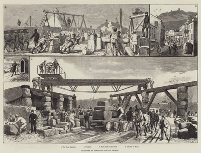 Bocetos en la Prisión de Convictos de Portland (grabado) de English School