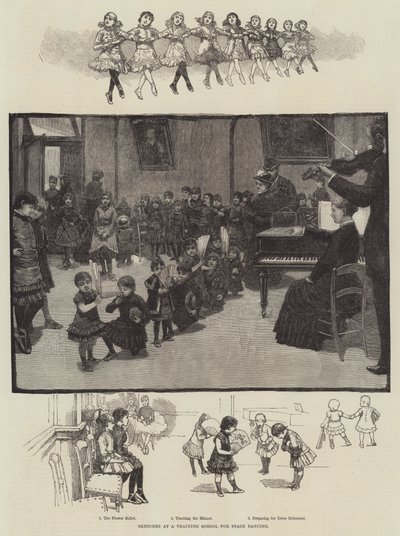 Bocetos en una Escuela de Entrenamiento para Baile Escénico (grabado) de English School