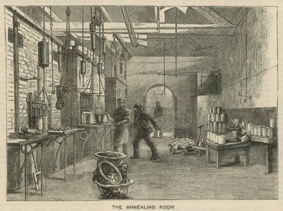 Bocetos en la Royal Mint, Tower Hill; la Sala de Recocido de English School