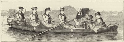 Bocetos desde un lancha a vapor en la Regata de Henley de English School