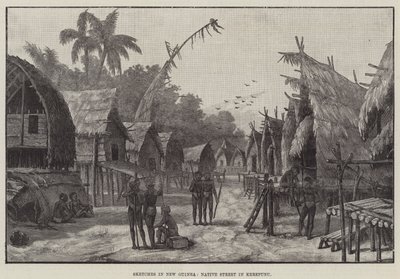 Bocetos en Nueva Guinea, Calle Nativa en Kerepunu de English School