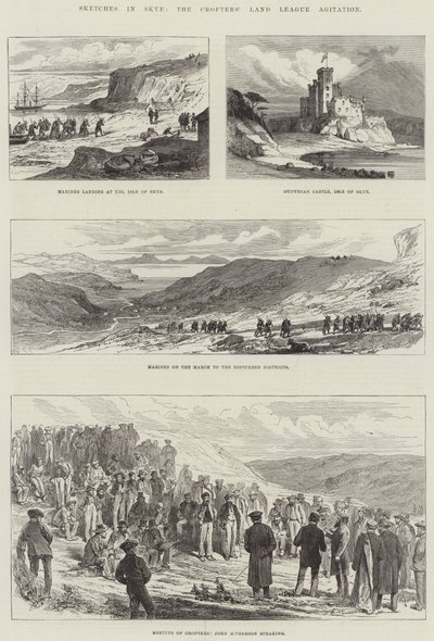 Bocetos en Skye, la Agitación de la Liga de Tierras de los Arrendatarios de English School