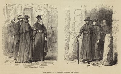 Bocetos de sacerdotes extranjeros en Roma de English School