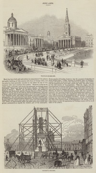 Bocetos de Trafalgar Square (grabado) de English School