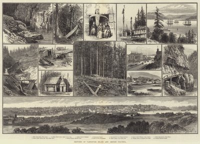 Bocetos de la Isla de Vancouver y Columbia Británica de English School