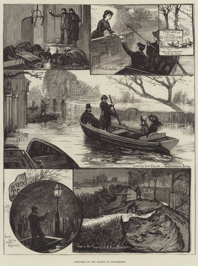 Bocetos de las Inundaciones en Twickenham de English School