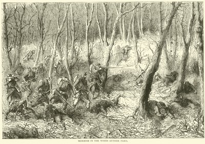 Escaramuza en los bosques fuera de París, octubre de 1870 de English School