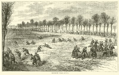 Escaramuza cerca de Autun, diciembre 1870 de English School