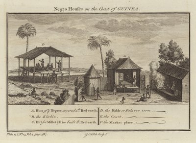 Casas de esclavos en la costa de Guinea de English School