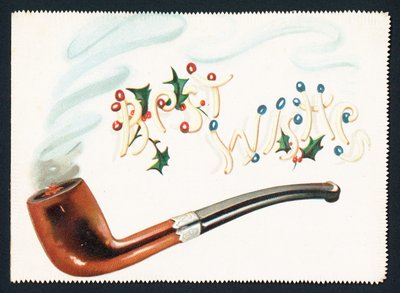 Pipa de fumar, tarjeta de Navidad de English School
