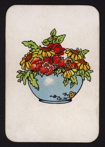 Carta de juego Snap: Cuenco de flores (litografía a color) de English School