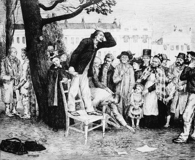 Orador socialista, grabado por W. Strong, 1891 de English School