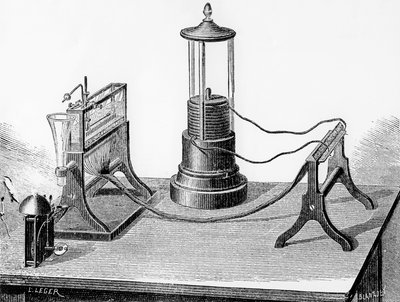 Telégrafo perfeccionado de Soemmering, 1883 de English School