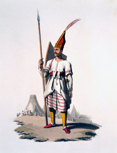 Soldado de Albania, un infante del ejército otomano, 1818 de English School