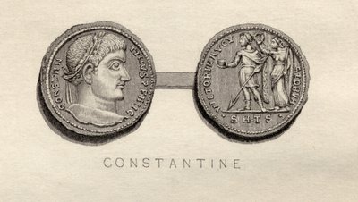 Moneda sólida de la época de Constantino I de English School