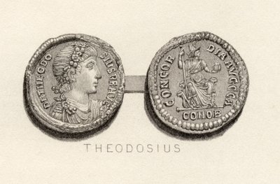 Moneda sólida de la época de Teodosio el Grande de English School