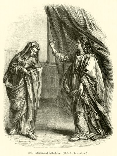 Salomón y Betsabé, Philippe de Champaigne (grabado) de English School