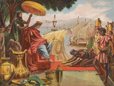 Salomón en su gloria (litografía en color) de English School