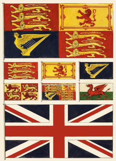 Algunas banderas de Gran Bretaña de English School