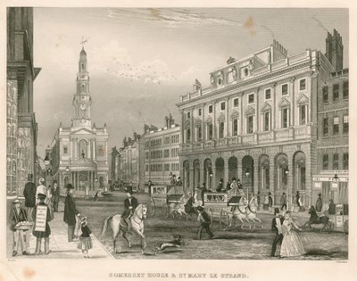 Somerset House y St Mary-le-Strand, The Strand, Londres de English School