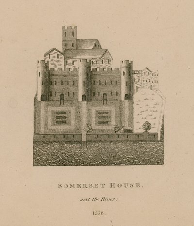 Somerset House, junto al río, 1568 de English School