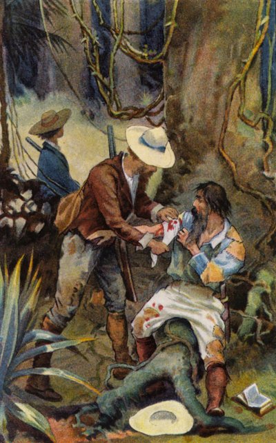 Sudamérica: Vendar el miembro herido (grabado) de English School